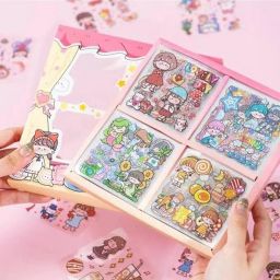 20 cm Cute & Colourful Stickers Design Mix, Packaging Type: Box Multicolor Removable Sticker-image-47