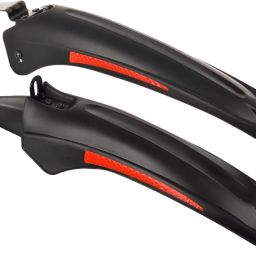 Bicycle High Quality Plastic Fox Mudguard Fender with Reflective Tapes, Black Clip-on Front & Rear Fender-22