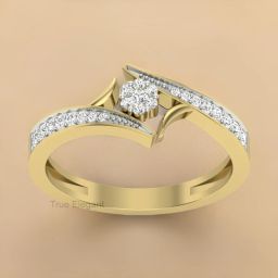 Open Heart Diamond Ring Silver Ring-image-50