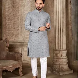 Men Printed Cotton Blend A-line Kurta-image-86
