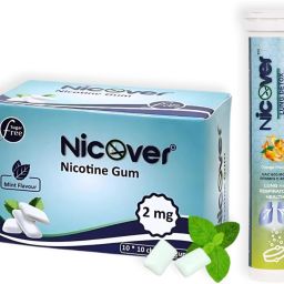 Gums 2mg Mint Flavour Sugar-Free & Nicover Lung Detox Tablets Combo Pack Smoking Cessations-18