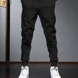 Men Printed Black Track Pants-image-34
