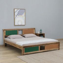 woodsworth from pepperfry Alentejo Mango Wood Queen Size Bed In Scratch Resistant Natural Finish-picture-10