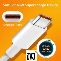 DVJ Type C 1 m SUPER VOOC SUPER FAST 65w/6amp Super Fast Type C Data Cable, USB-A to USB-C Cable Nylon Braided Cable Cord Device image 3