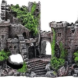 Resin hunted House Ornament, Hideaway Natural Looking Tower & Fort Aragonite Unplanted Substrate-image-19