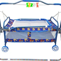 Baby bassinet cradle jhula with net for new born babies (BLUE)(model-B1) Cot-16