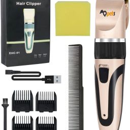 Dog Grooming Clippers Kit Professional for Thick Hair with 4 Comb/Rechargeable Beige Pet Hair Trimmer-32