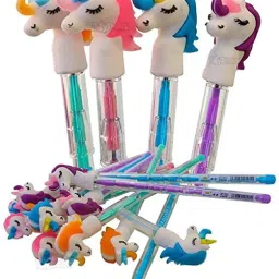 Pack of 4 Unicorn Push Pencils Designer Lead Bullet Pencils Pencil-24