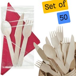 Birch Wood Disposable Wooden Cutlery Set-35
