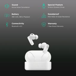 OnePlus Nord Buds 2 TWS Earbuds with Active Noise Cancellation (IP55 Water Resistant, Upto 36 Hours Playtime, Lightning White) image 2