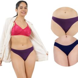 Pack of 2 Women Thong Purple, Dark Blue Panty-image-49