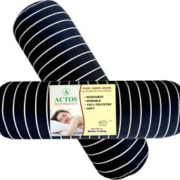 Round Microfibre Stripes Bolster Pack of 2-image-82