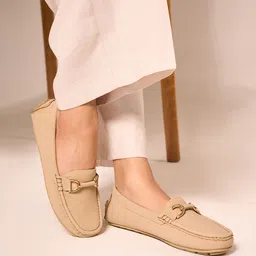 id&u Khaki Soft & Premium Loafers For Women-picture-49