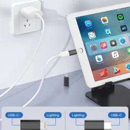 CRAYOTALK USB C to Lightning Adapter Support 27W Fast Charging & Data Sync & Lightning to USB-C Phone Converter image 3