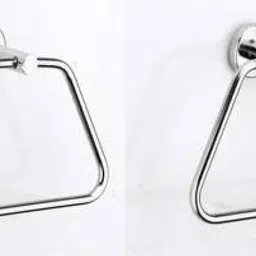 Triangle Pipe ring Stainless Steel Towel Ring/Napkin Ring/ Bathroom Towel Holder/Towel Hanger with Chrome Finish Pack of 2 Silver Towel Holder (Stainless Steel) SILVER Towel Holder-image-58