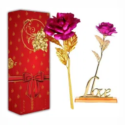 Red Rose Red Box With Love Stand Multicolor Rose Artificial Flower-image-1