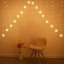 16 Star V Shaped Gateway Curtain String Lights with 8 Flashing Modes For Christmas/ Home Decoration image 4