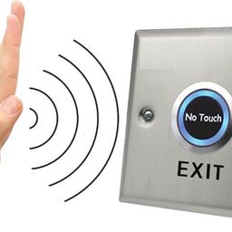 Hanutech IR No Touch Door Release Exit Button NO/NC/COM Sensor Switch w LED Indicator for Access Control 115X115X115mm Panel 12VDC 3A image 1