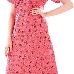 ankona Feeding Nighty with Buttons on Neck for Comfortable Wearing and Zips on Front Side for Feeding Purpose in Mix Cotton Fabric in Latest Prints (Free Size) Pack of 1, 71 image 3