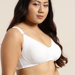 Sztori Plus Size White Solid Non-Wired Non Padded Everyday Bra SZ-BRA-708C-25