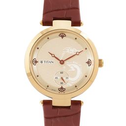 Titan Women Leather Textured Straps Analogue Chronograph Watch 2480YL01-image-40