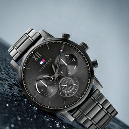 Tommy Hilfiger Men Black Dial & Black Bracelet Style Straps Analogue Watch TH1791879W-25