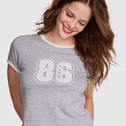 Victoria's Secret Women Typography Printed Extended Sleeves Applique T-shirt-image-33