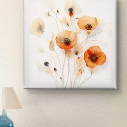 Myntra Elegant Homes Off White & Orange Flowers Canvas Wall Art-image-29