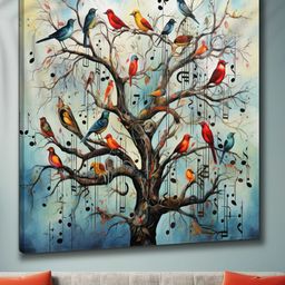 Myntra Elegant Homes Grey & Brown Birds & Animal Canvas Wall Art-11