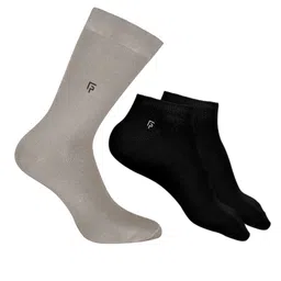 FOOTPRINTS Men Pack Of 3 Organic Cotton & Bamboo Anti-Odour Ankle Length Socks-image-88