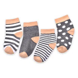 FOOTPRINTS Kids Pack of 4 Organic Cotton & Bamboo Patterned Ankle-Length Socks-84