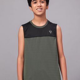 Technosport Boys Colourblocked Sleeveless Moisture Wicking Active T-shirt-image-98