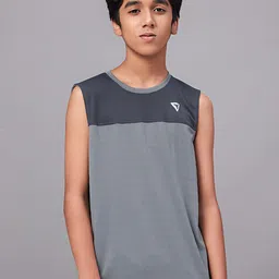 Technosport Boys Colourblocked Sleeveless Moisture Wicking Active T-shirt-image-8