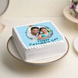 White N Blue Fathers Day Photo Cake-14