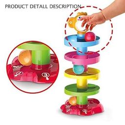 generic OLIFIN High Trusted | Rolling and Swirling Ramp Drop Toy for Kids | 5 Layers | 4 Balls. - (Multicolour) (Pack of 1) image 5