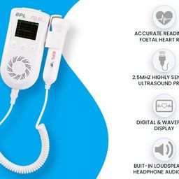 BPL Medical Technologies FD-02 Fetal Doppler Smart Noise Reduction & Heartbeat Detection Machine with in-Built Speaker for Home and Clinic Use - White image 5