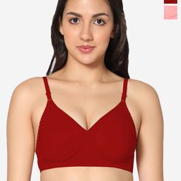In Care Pack Of 2 Full Coverage Non Padded Pure Cotton T-shirt Bras With All Day Comfort-image-105