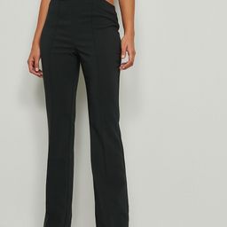 NA-KD Women Black Flared High-Rise Trousers-image-81