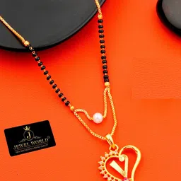 JEWEL WORLD Gold-Plated Stone-Studded & Beaded Mangalsutra-41