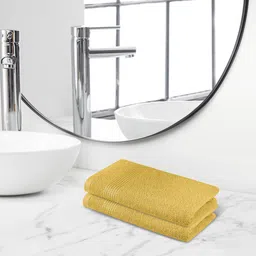 Himeya Yellow 2 Pieces Terry Cotton 300 GSM Hand Towels-picture-10