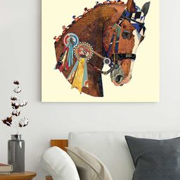 Art Street Cream & Brown Horse Canvas Wall Art Painting-image-10