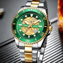 Curren Men Round Dial & Stainless Steel Wrap Around Straps Analogue Watch CR-8412-TT-image-89
