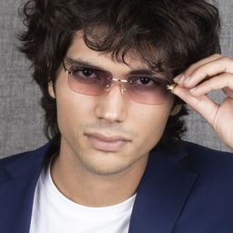 Ted Smith Unisex Rectangle Sunglasses with UV Protected Lens TSS-SQUAD_C3-Purple-image-71
