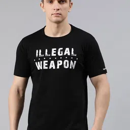 BRATMA Men Black Printed Round Neck T-shirt-image-26