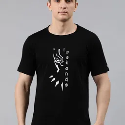 BRATMA Men Black Printed Round Neck Pure Cotton T-shirt-image-30