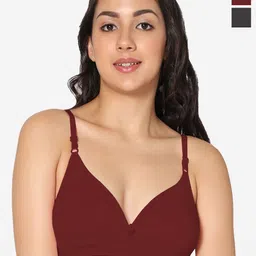In Care Pack Of 2 Non Padded Non-Wired Seamless Cotton T-shirt Bra With All Day Comfort-picture-20