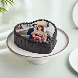 Heart Personalised Photo Choco Cake-image-62
