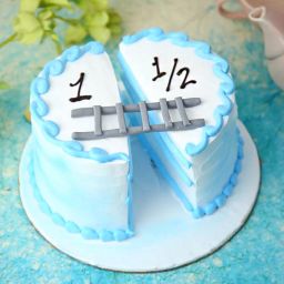 Baby Blue Half To One Kids Cake-image-22