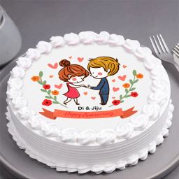 Blissful Anniversary Di N Jiju Cake-image-80