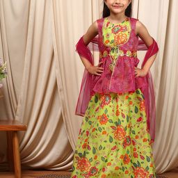 pspeaches Girls Printed Ready to Wear Lehenga & Blouse With Dupatta-image-78